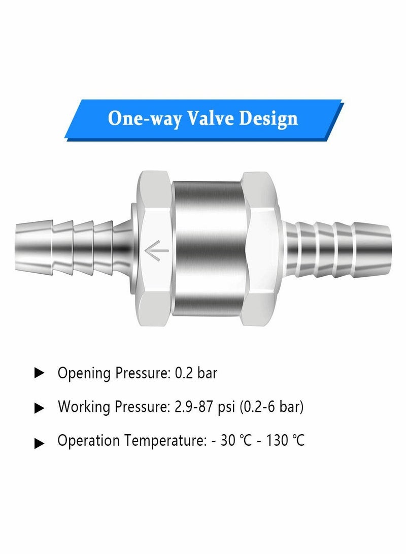 SYOSI 8mm One Way Aluminium Fuel Non Return Check Valve for Petrol Diesel Oil Water Chrome Car Auto Carburettor Low Pressure Systems (2 Packs) - Image 4