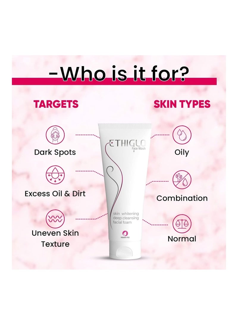 Ethiglo Skin Whitening Face Wash 70g (Pack of 2) – Brightening & Deep Cleansing Formula - Image 4