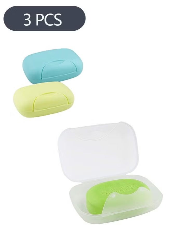3-Piece Soap Holder, Soap Box Travel Soap Container Case for Bathroom Camping GymBusiness Trip - Image 1