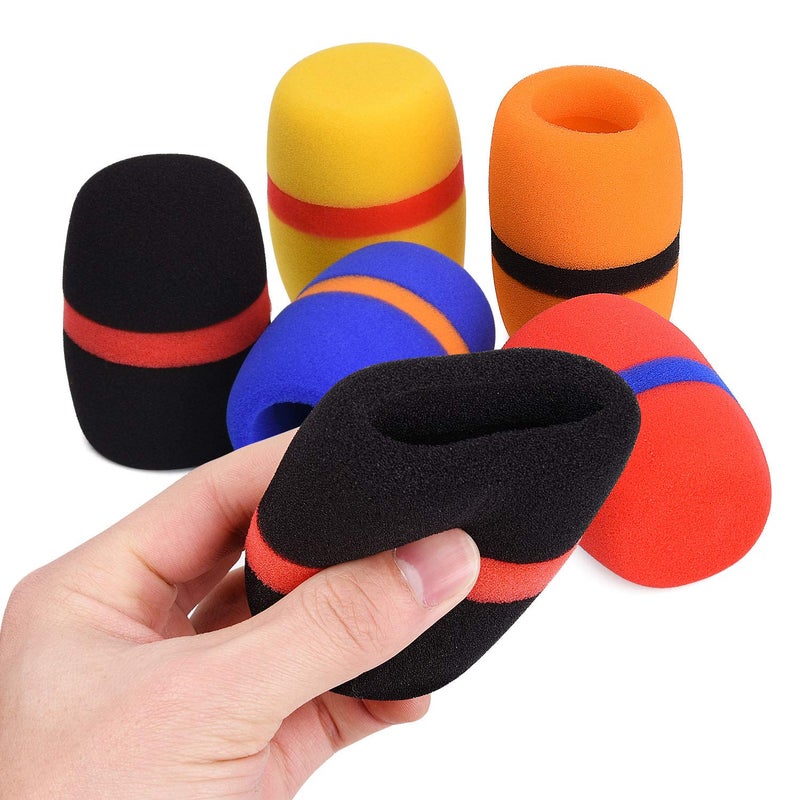 Facmogu 10 Pack Colorful Foam Mic Cover Handheld Microphone Windscreen, Foam Mic Windscreen with Color Ring for Mic Noise Reduction, Sponge Foam Cover Shield Protection for Most Standard Mic (5 Color) - Image 4
