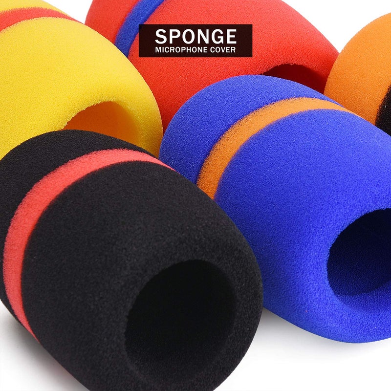 Facmogu 10 Pack Colorful Foam Mic Cover Handheld Microphone Windscreen, Foam Mic Windscreen with Color Ring for Mic Noise Reduction, Sponge Foam Cover Shield Protection for Most Standard Mic (5 Color) - Image 3