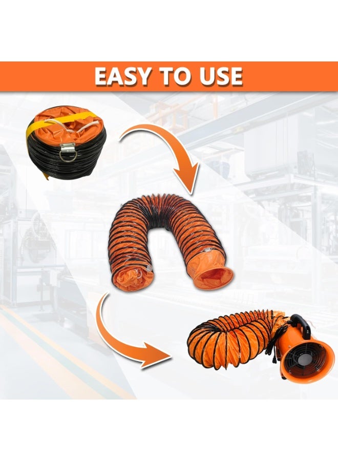 HYITCL 32FT Ducting Hose 12 Inch PVC Flexible Duct Hosing with Adjustable Rope for Utility Blower Exhaust Fan - Image 5