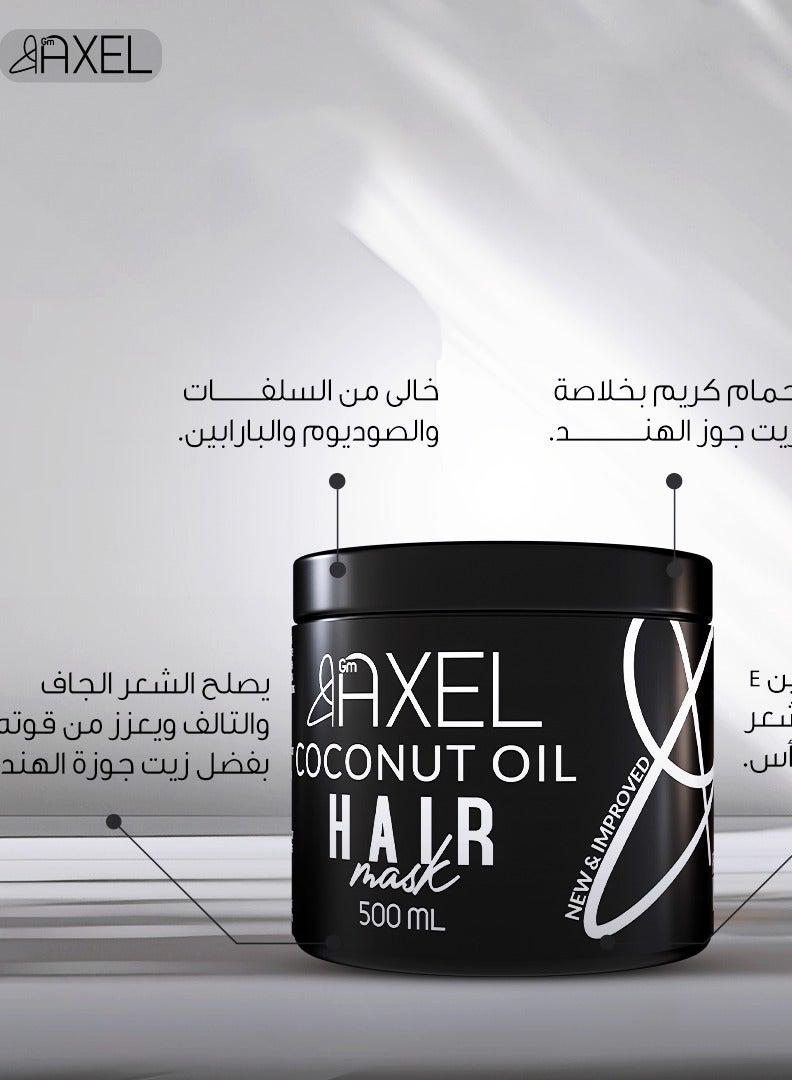Axel Axel Coconut Hair Mask 500ml - Reduces Frizz, Sulfate & Paraben-Free  - Image 2