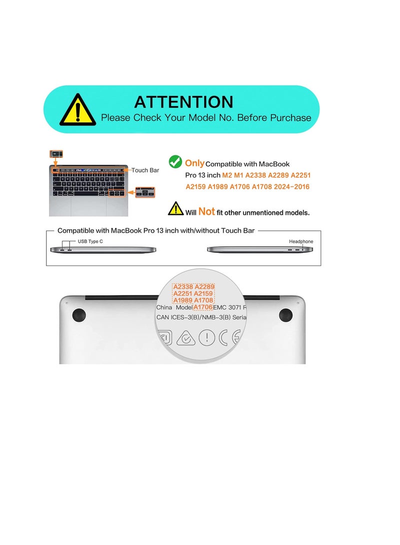 Case for MacBook Pro 13 Inch Case 2020 2019 2018 2017 2016 Release A2338 M1 A2289 A2251 A2159 A1989 A1706 A1708 Hard Case Shell Cover for MacBook Pro 13/13.3 inch Case Dark Blue Color - Image 5