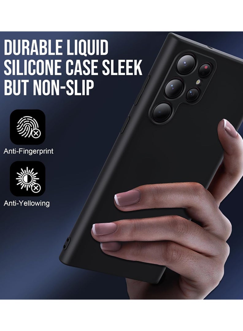 رفع القضية متوافق مع حافظة S23 Ultra مقاس 6.8 بوصة، كمبيوتر شخصي ممتاز غير لامع [ناعم مضاد للخدش] غطاء هاتف نحيف واقٍ مقاوم للصدمات لهاتف S23 Ultra 2023، أسود - Image 3