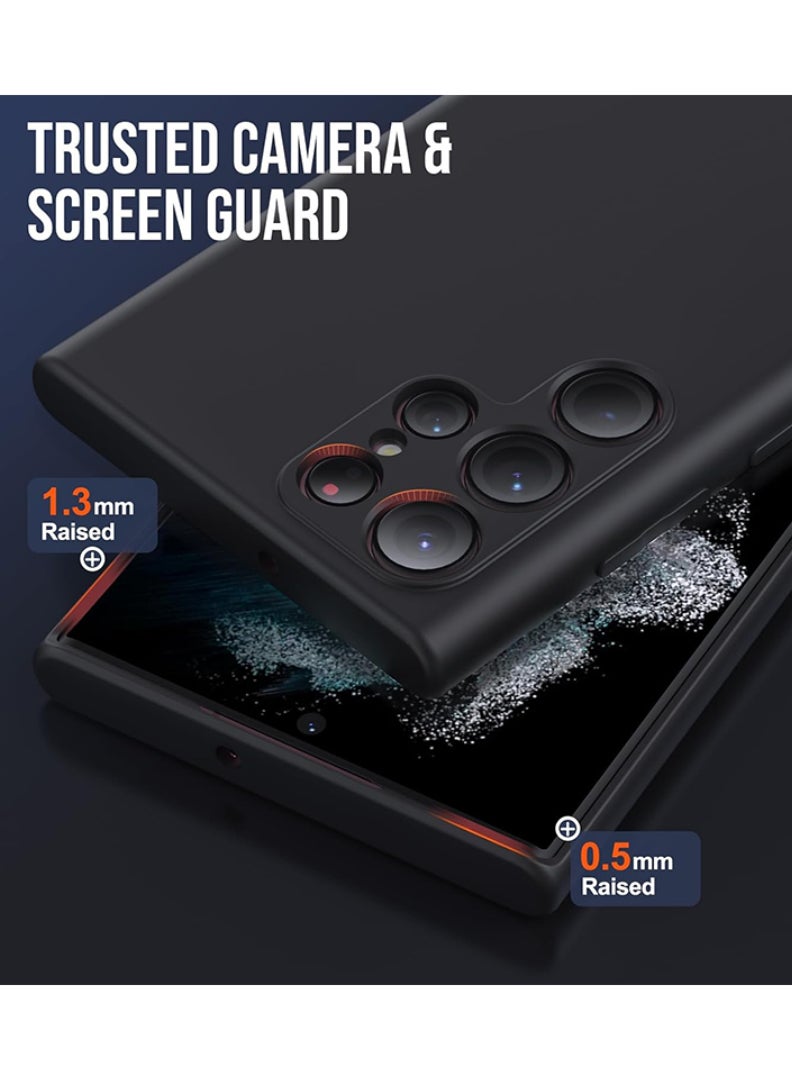 رفع القضية متوافق مع حافظة S23 Ultra مقاس 6.8 بوصة، كمبيوتر شخصي ممتاز غير لامع [ناعم مضاد للخدش] غطاء هاتف نحيف واقٍ مقاوم للصدمات لهاتف S23 Ultra 2023، أسود - Image 5