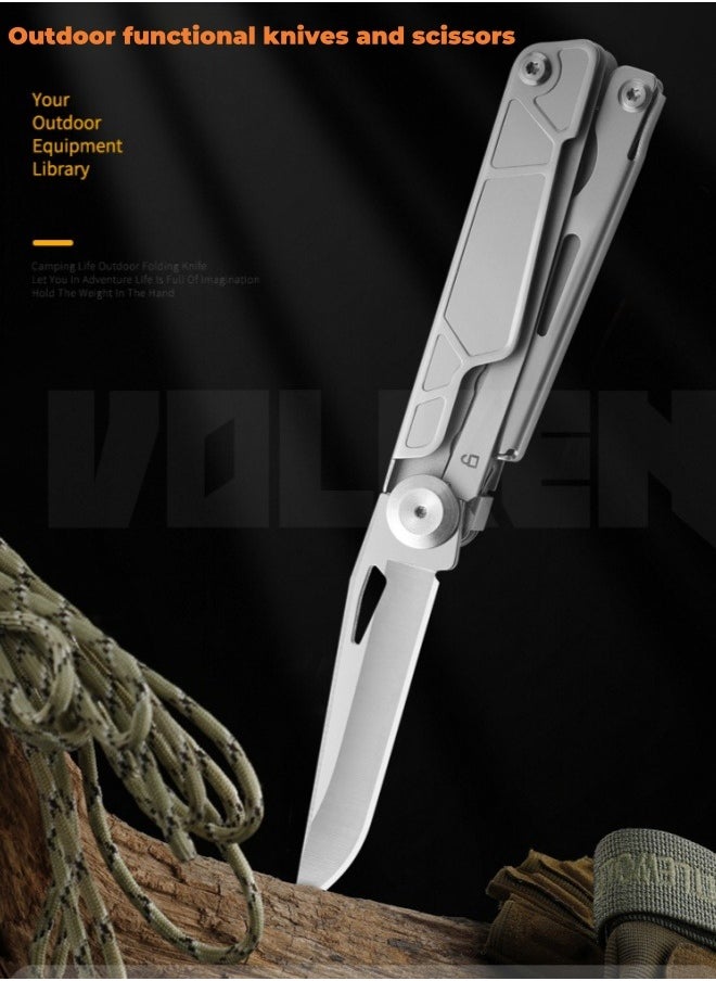Browning - Stainless Steel Multifunctional Knife And Scissors Outdoor Camping Pocket Tool Knife Multifunctional Tool home Scissors - Image 1