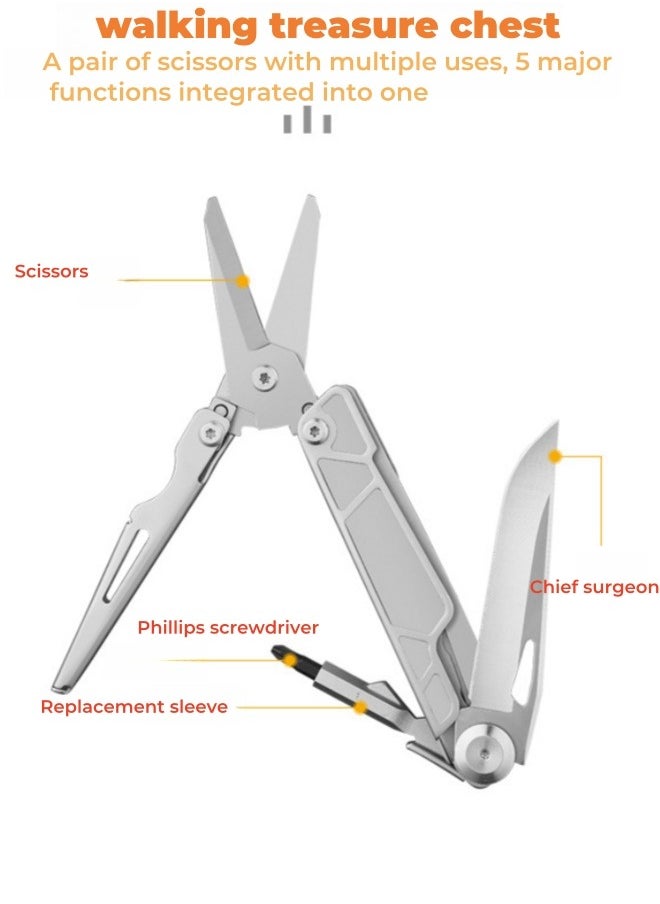 Browning - Stainless Steel Multifunctional Knife And Scissors Outdoor Camping Pocket Tool Knife Multifunctional Tool home Scissors - Image 1