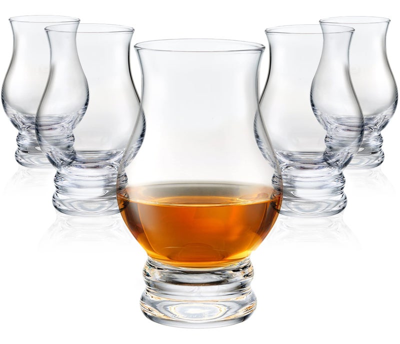 Lamarada Whiskey Glasses Set of 6 - Clear Mint Julep Shot Glass Bar Gift Sake Sets, Old Fashioned Brandy Snifter Drinking Glasses Whisky Glass for Scotch Bourbon Liquor Tequila Gin Tonic Cognac Vodka Cocktail - Image 1