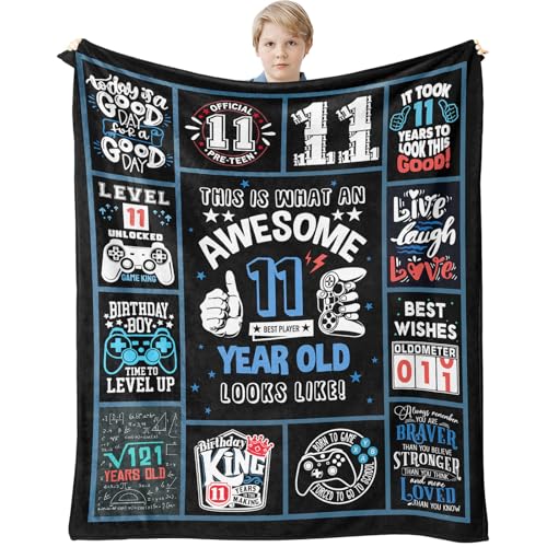 TOBUNKIEN 11 Year Old Boy Gifts, Birthday Gifts for 11 Year Old Boy, Cool Presents for 11 Yr Old Boys, Boys Age 11 Gift Ideas, 11th Birthday Decorations Blanket 60 X 50 Inch - Image 1