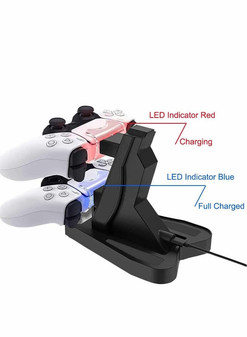 Y&D PS5 Controller Charger Dock Station Playstation 5 Charging Docking Stand.Dual USB Fast LED Indicator for Sony DualSense (Black)  - Image 5