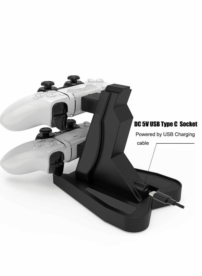 Y&D PS5 Controller Charger Dock Station Playstation 5 Charging Docking Stand.Dual USB Fast LED Indicator for Sony DualSense (Black)  - Image 4