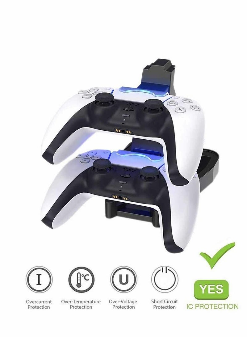 Y&D PS5 Controller Charger Dock Station Playstation 5 Charging Docking Stand.Dual USB Fast LED Indicator for Sony DualSense (Black)  - Image 2