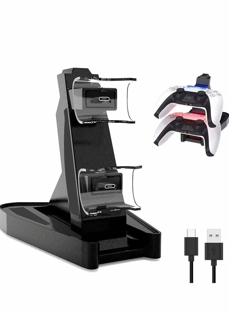 Y&D PS5 Controller Charger Dock Station Playstation 5 Charging Docking Stand.Dual USB Fast LED Indicator for Sony DualSense (Black)  - Image 1