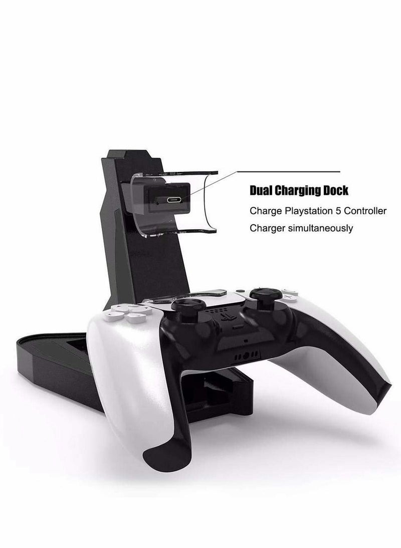 Y&D PS5 Controller Charger Dock Station Playstation 5 Charging Docking Stand.Dual USB Fast LED Indicator for Sony DualSense (Black)  - Image 3