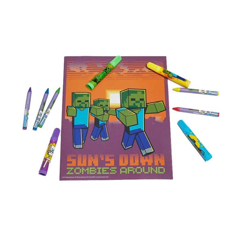 Innovative Designs Mine Craft Kids Coloring Art and Sticker Set, 30 Pcs. School & Craft Supplies with Pencil Case - Image 5