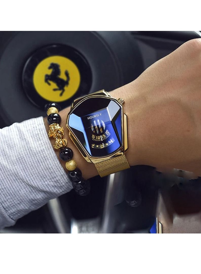 HOURSLY Luxury HOURSLY Trend Cool Men's Wrist Watch Stainless Steel Technology Fashion Quartz Watch For Men - Image 2