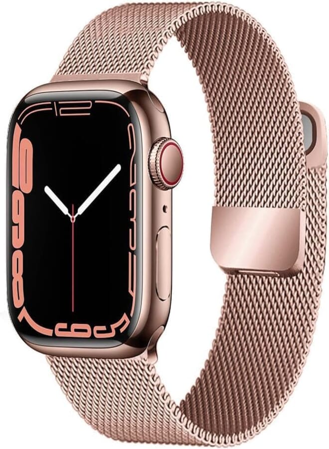 Next Store Metal Band Compatible with iWatch Series 1/2/3/4/5/6/7/8/9 38mm 40mm 41mm, Stainless Steel Mesh Strap with Magnetic Clasp.