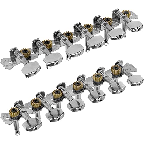 Yootones 12 String Guitar Metal Tuning Pegs Machine Heads Tuning Keys 6R6L Tuners 1:14 Compatible with 12 String Acoustic Guitars Chrome Plated - Image 3