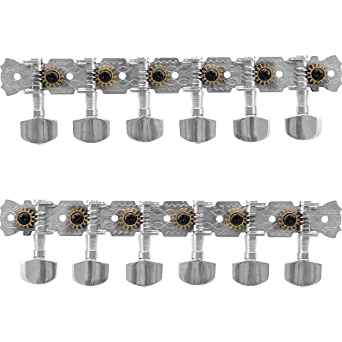 Yootones 12 String Guitar Metal Tuning Pegs Machine Heads Tuning Keys 6R6L Tuners 1:14 Compatible with 12 String Acoustic Guitars Chrome Plated - Image 4