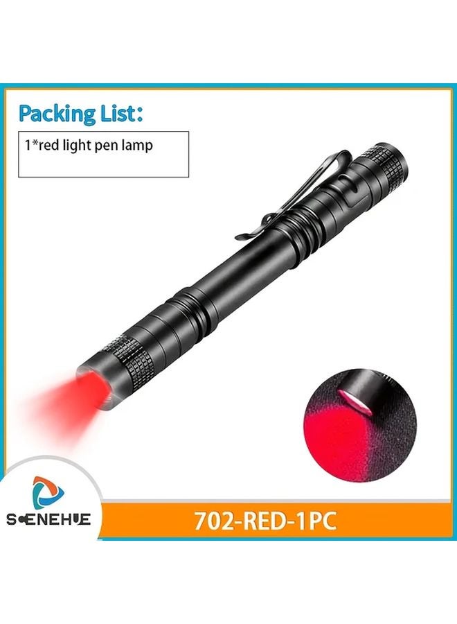 Red Light LED Pen Flashlight Portable Aluminum Alloy Mini Torch For Outdoor - Image 1