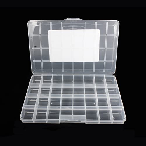 Chemlliy 32 Grids Clear Plastic Organizer Box, Craft Storage Container for Beads Organizer, Art DIY, Crafts Jewelry Storage, Fishing Tackles, Rock Collection, 1 Pack - Image 3