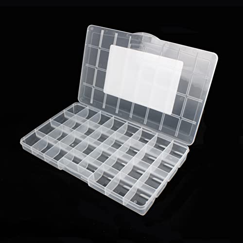 Chemlliy 32 Grids Clear Plastic Organizer Box, Craft Storage Container for Beads Organizer, Art DIY, Crafts Jewelry Storage, Fishing Tackles, Rock Collection, 1 Pack - Image 1