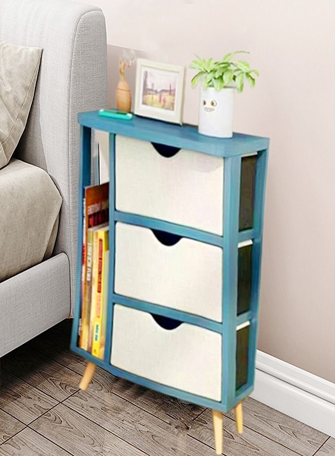 سي آند سي هوم تصميم حديث متعدد الأغراض 3 أدراج و 1 رف تخزين طاولة جانبية منضدة بجانب السرير طاولة قهوة لغرفة نوم غرفة المعيشة أثاث المكاتب المنزلية 50x28x61 سم - Image 3