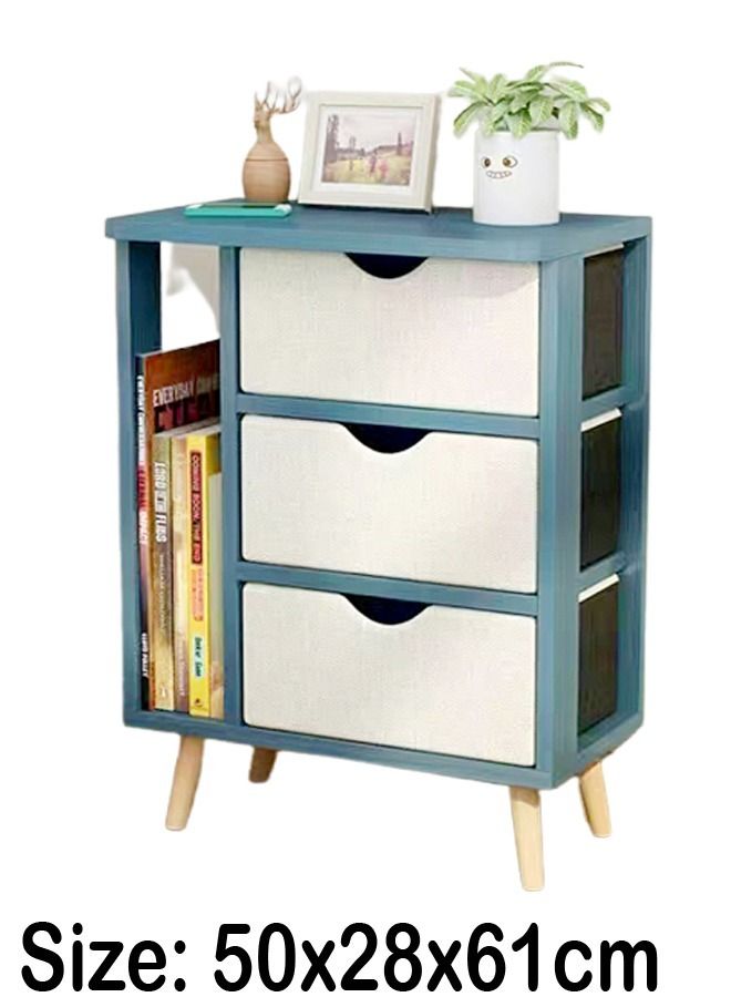 سي آند سي هوم تصميم حديث متعدد الأغراض 3 أدراج و 1 رف تخزين طاولة جانبية منضدة بجانب السرير طاولة قهوة لغرفة نوم غرفة المعيشة أثاث المكاتب المنزلية 50x28x61 سم - Image 5