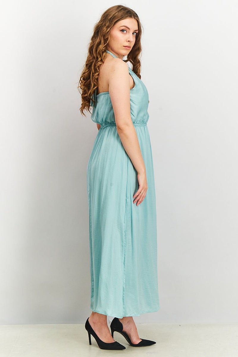 Sam Edelman Women Criss Cross Neck Party Maxi Dress, Mint - Image 2