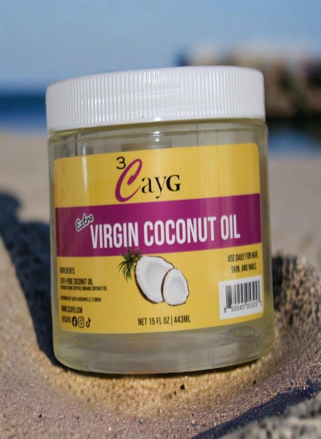 3CAYG 15oz Extra Virgin Coconut Oil for Softer Skin, Hair Growth, and Nailcare - Image 2