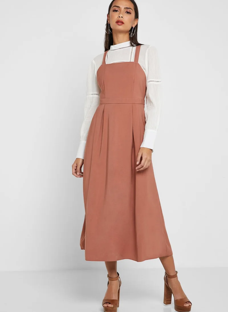 TOPSHOP Cross Back Pinafore Dress