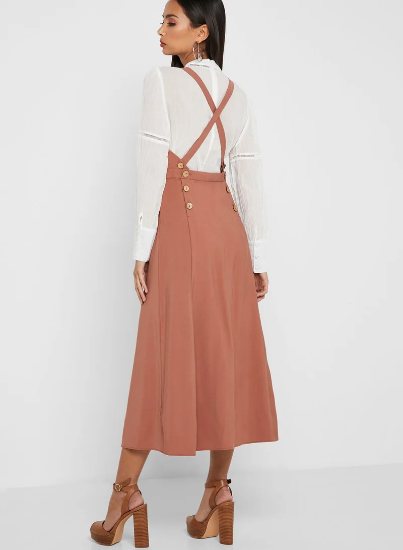 TOPSHOP Cross Back Pinafore Dress