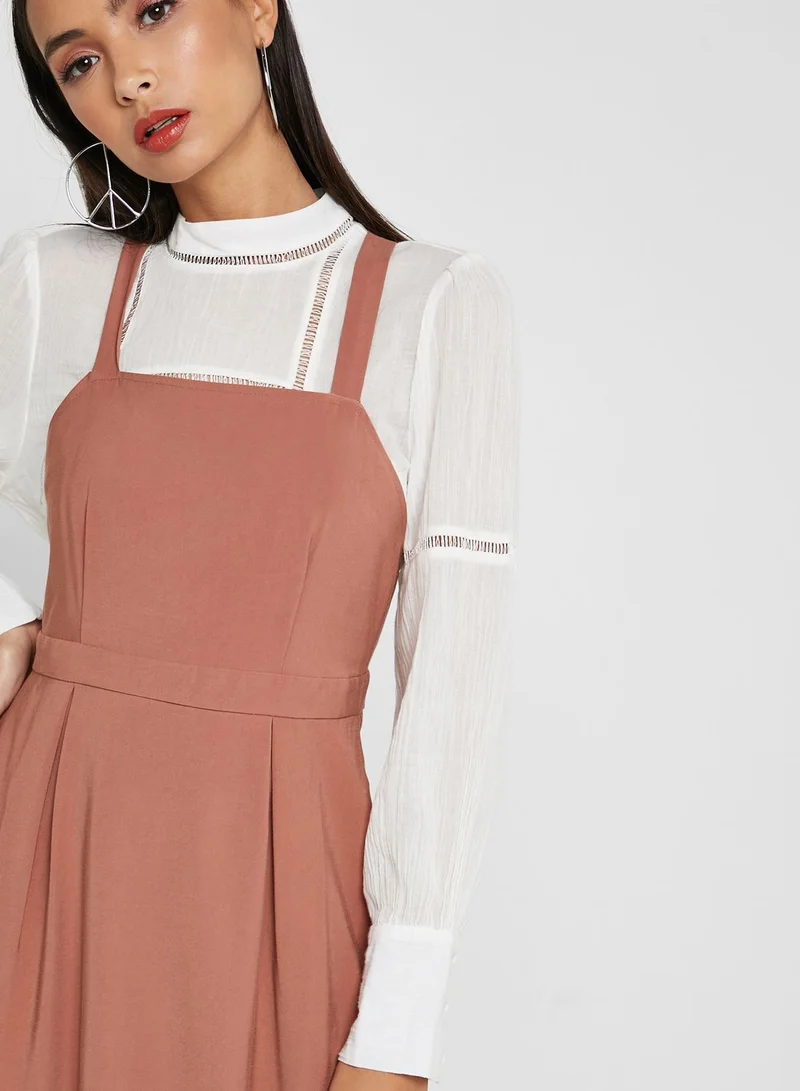 TOPSHOP Cross Back Pinafore Dress