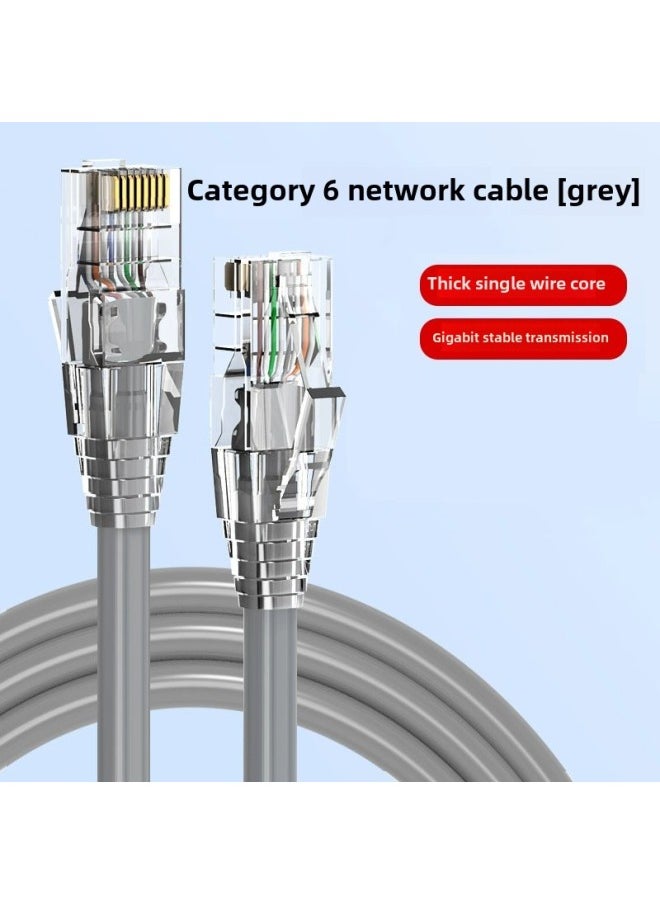 Generic Source Six Types Of Gigabit Network Cable CAT6 Finished Network Jumper High-speed Network Connection Line Computer Cable Broadband-Color:Category 6 Gigabit Gray (environmentally Friendly Model)-Line Length:1m  - Image 1