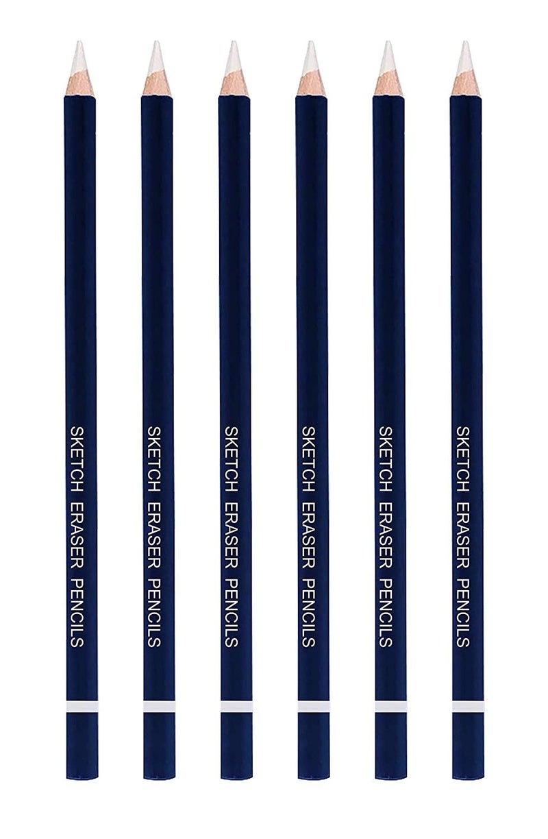 AMINIT chrome artist sketch eraser pencils 6pcs/Artist Sketch Eraser Pencils Sketching Drawing Arts Graphics Designs - Image 1