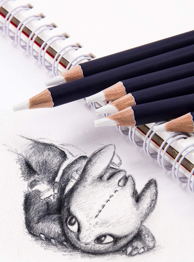 AMINIT chrome artist sketch eraser pencils 6pcs/Artist Sketch Eraser Pencils Sketching Drawing Arts Graphics Designs - Image 4