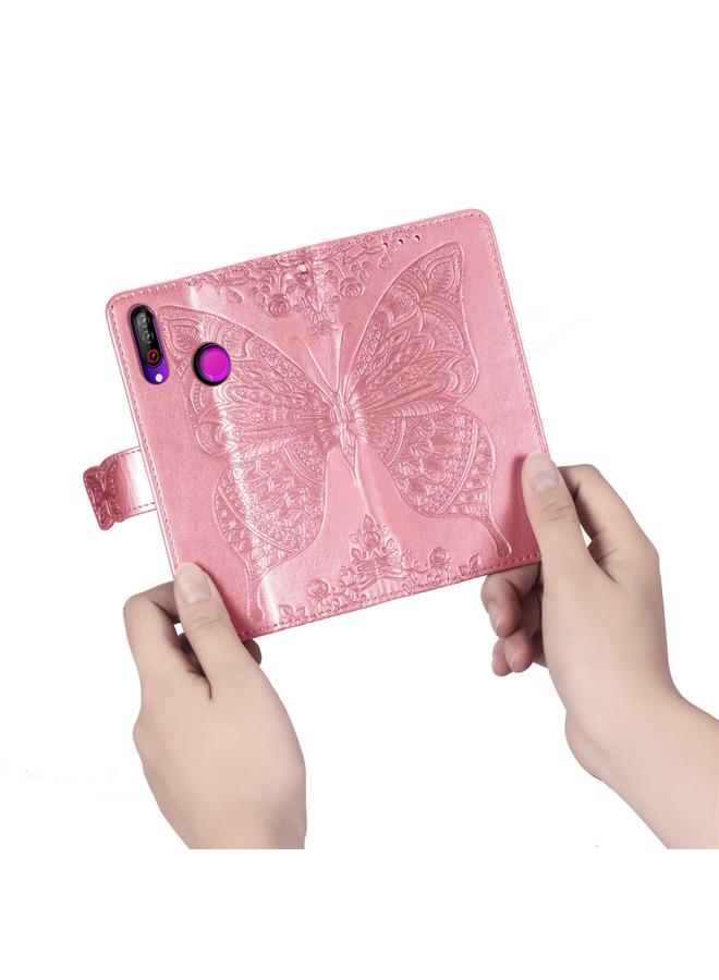 The Bros Butterfly Love Flowers Embossing Horizontal Flip Leather Case For LG W30 with Holder & Card Slots & Wallet & Lanyard - Image 5