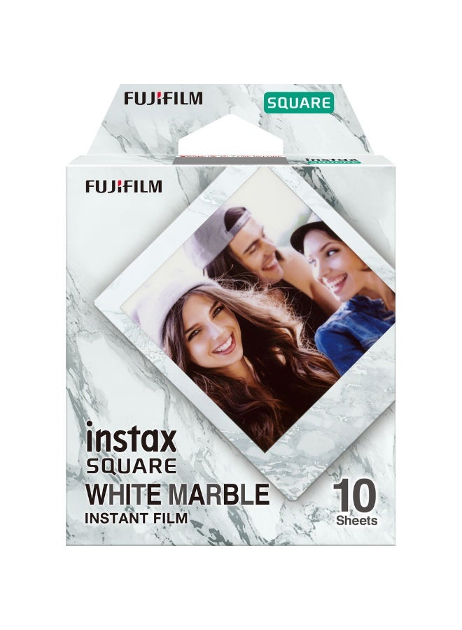 إنستاكس FUJIFILM instax SQUARE White Marble Instant Film (10 Exposures) - Image 1