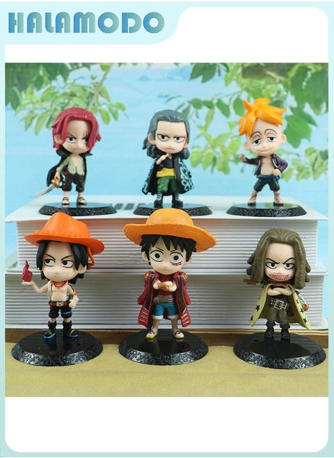 One Piece 6-Piece Mystery Q Version Blind Box Set - Includes Hidden Figure Collection Desktop Decor Gift Box，Every Blind Box Is An Unknown Surprise