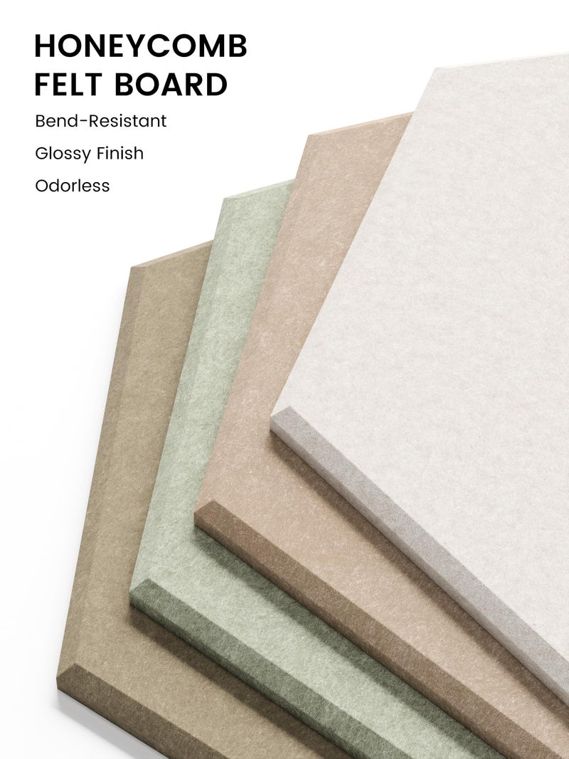 Fluxynara Hexagon Cork Board Alternative for Walls Decor-8-Pack Felt Bulletin Board Tiles,with 30 Pushpins,50 Adhesive Tabs for Office,Classrooms & Home Pin Board Felt Board-Linen Dusk - Image 3