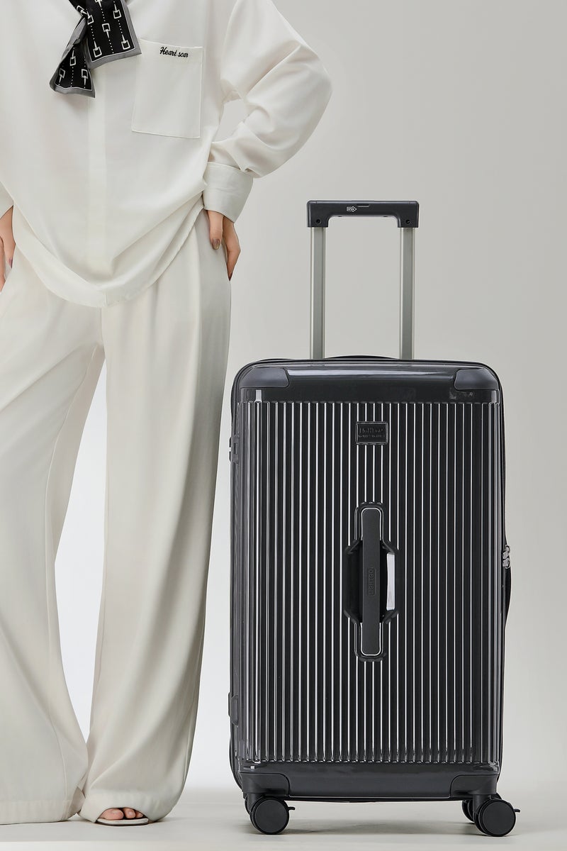 LIGHTGO 7672 Carbon Grey middle size suitcase PC Suitcase Trunk case check in luggage 28 inch with TSA travel case YKK zipper - Image 1