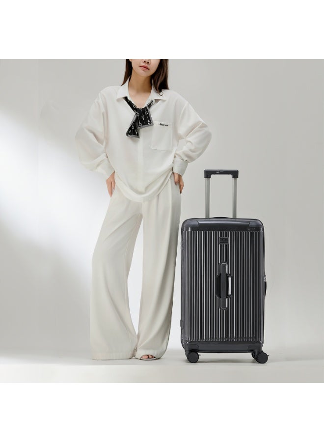 LIGHTGO 7672 Carbon Grey middle size suitcase PC Suitcase Trunk case check in luggage 28 inch with TSA travel case YKK zipper - Image 2