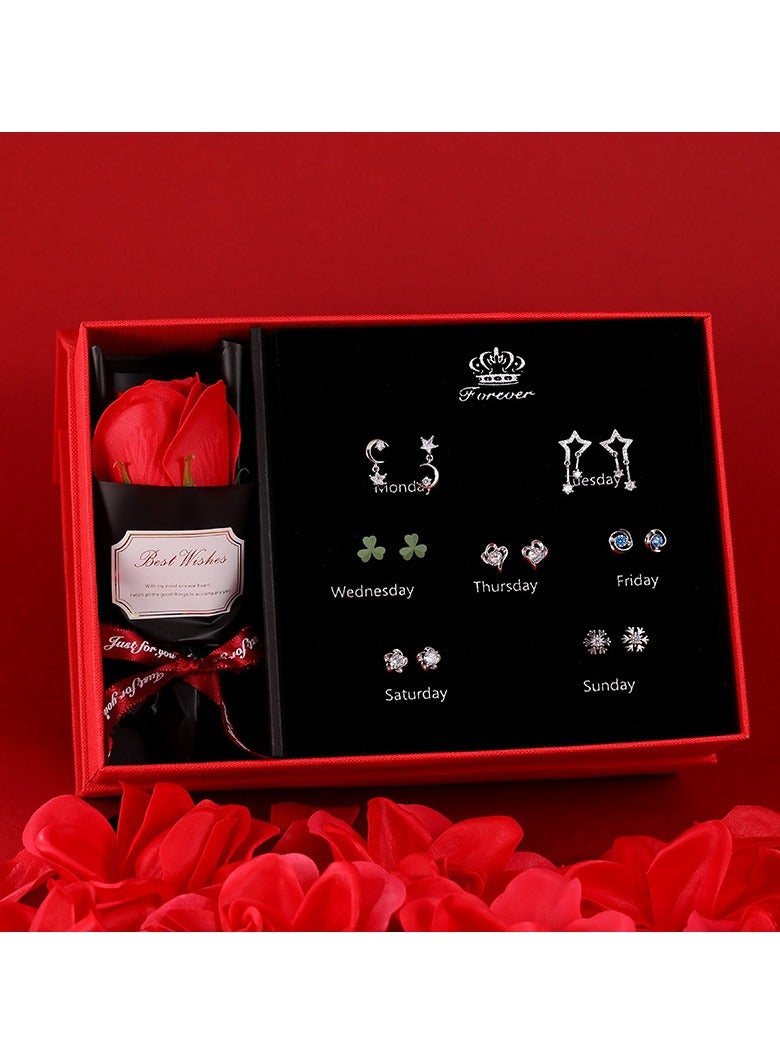 Mark Fairwhale One Week Earring Set Inlaid With Micro Zirconia Fashion Week Earrings 