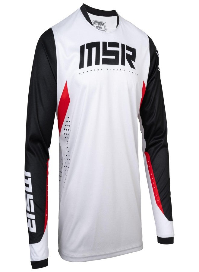 إم اس أر قميص MSR Axxis Proto للدراجات الترابية، موتوكروس، مقاس صغير، أبيض/رمادي - Image 3