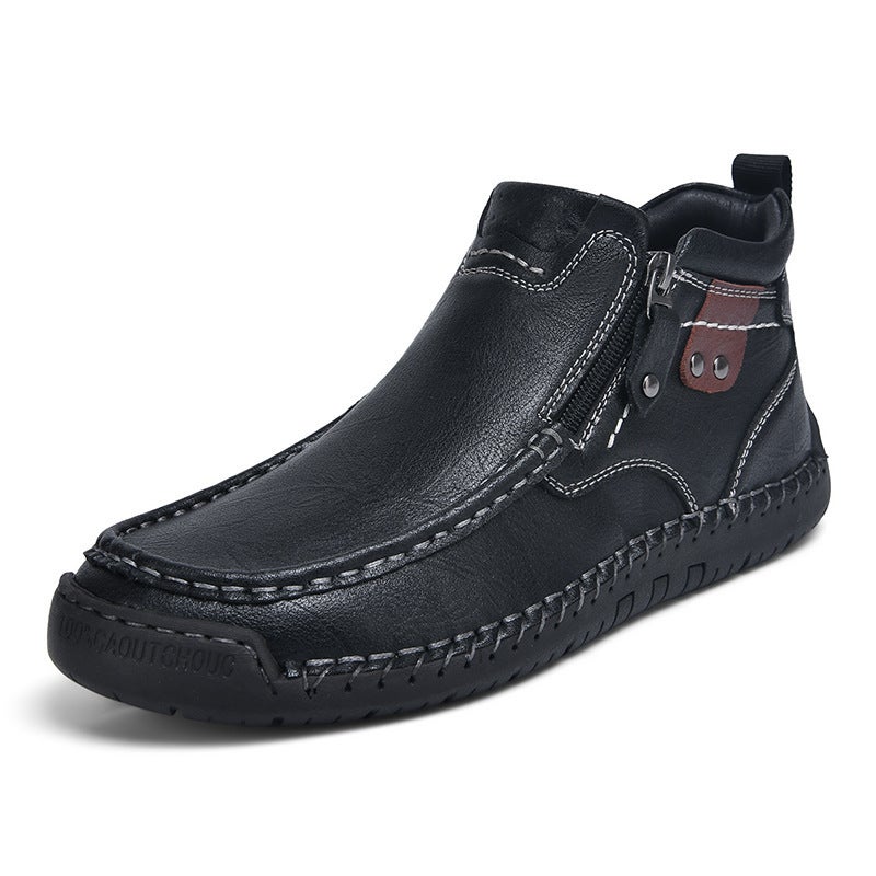 Popular Large Size Men'S Shoes, Outdoor Casual Shoes, Slip-On Men'S Short Boots, Fashionable Mid-Top Martin Boots - Image 1