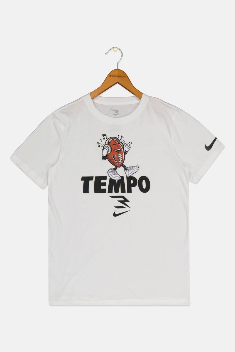 Nike 3Brand by Russell Wilson Kids Boy Sportswear Fit Graphic Print Outdoor T-Shirt, White - Image 1