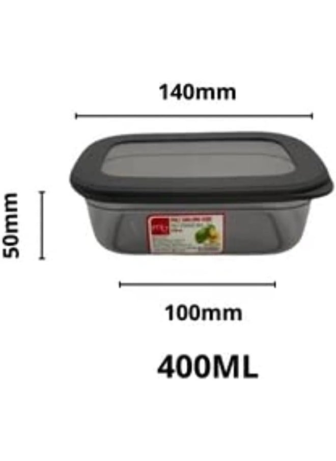 Generic - Reusable Plastic Box Container Can Be Used For Food Storage Leftovers Food Storage Set Consists Of 3 Boxes Varies In The Size (1.2 Liters, 670 Ml, 400 Ml) Transparent Grey - Image 1