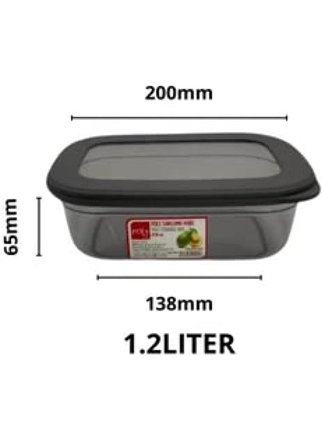 Generic - Reusable Plastic Box Container Can Be Used For Food Storage Leftovers Food Storage Set Consists Of 3 Boxes Varies In The Size (1.2 Liters, 670 Ml, 400 Ml) Transparent Grey - Image 1