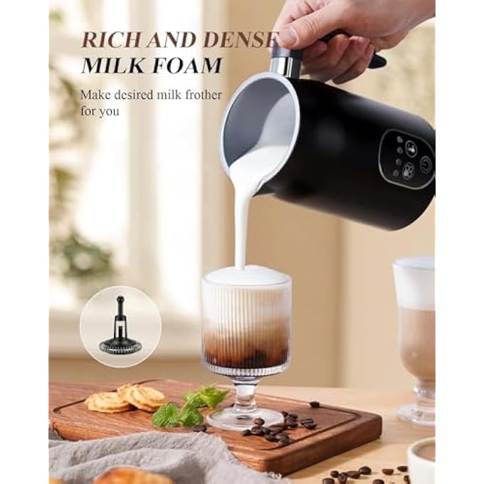 Dxmocos Electric Milk Frother And Steamer  4In1 Hot  Cold Foam Maker With Temperature Control AutoWarming Silent Operation  Two Whisks For Latte Cappuccino Hot Chocolate Macchiato - Image 4